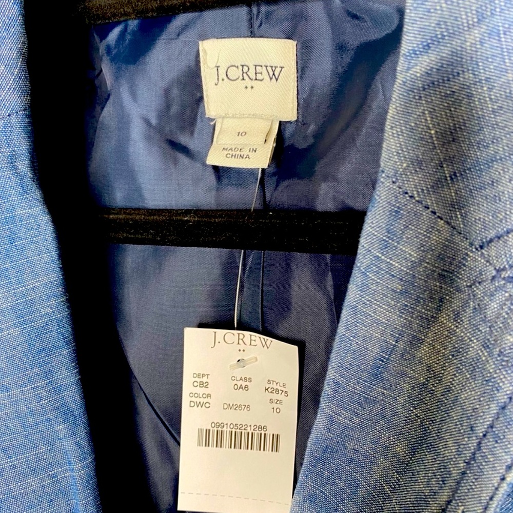 J. Crew Blazer Linen Chambray Brand New